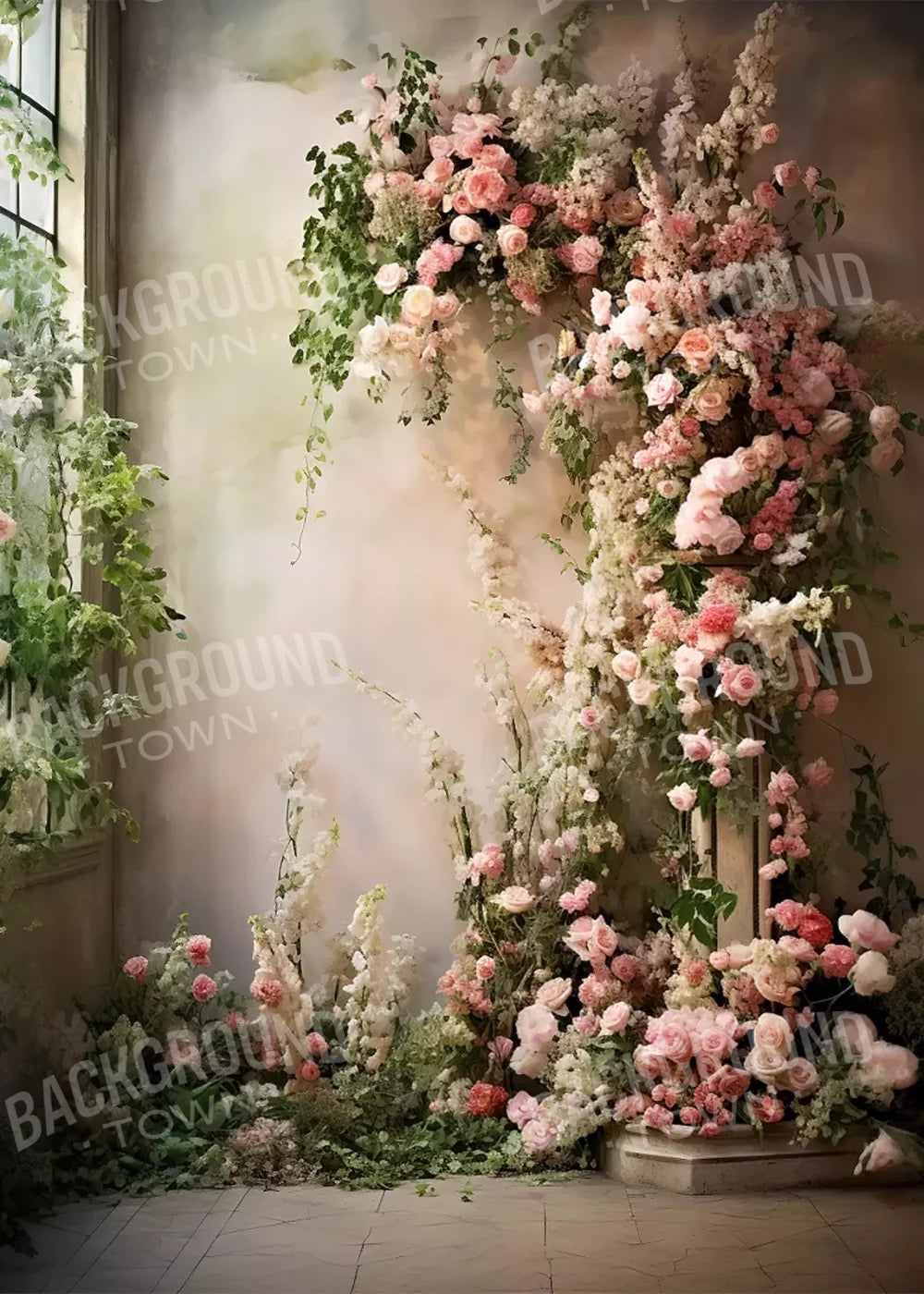 Floral Cascade Ii 5’X7’ Ultracloth (60 X 84 Inch) Backdrop