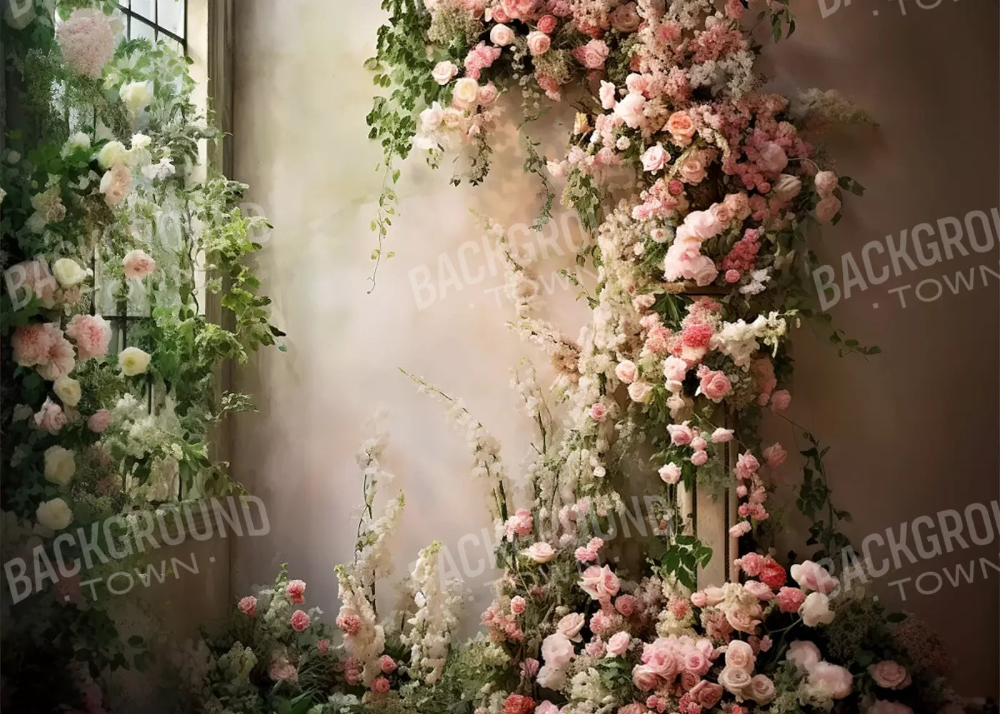 Floral Cascade Ii 7’X5’ Ultracloth (84 X 60 Inch) Backdrop