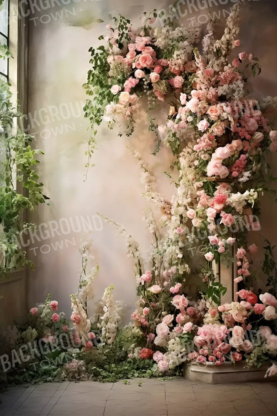 Floral Cascade Ii 8’X12’ Ultracloth (96 X 144 Inch) Backdrop