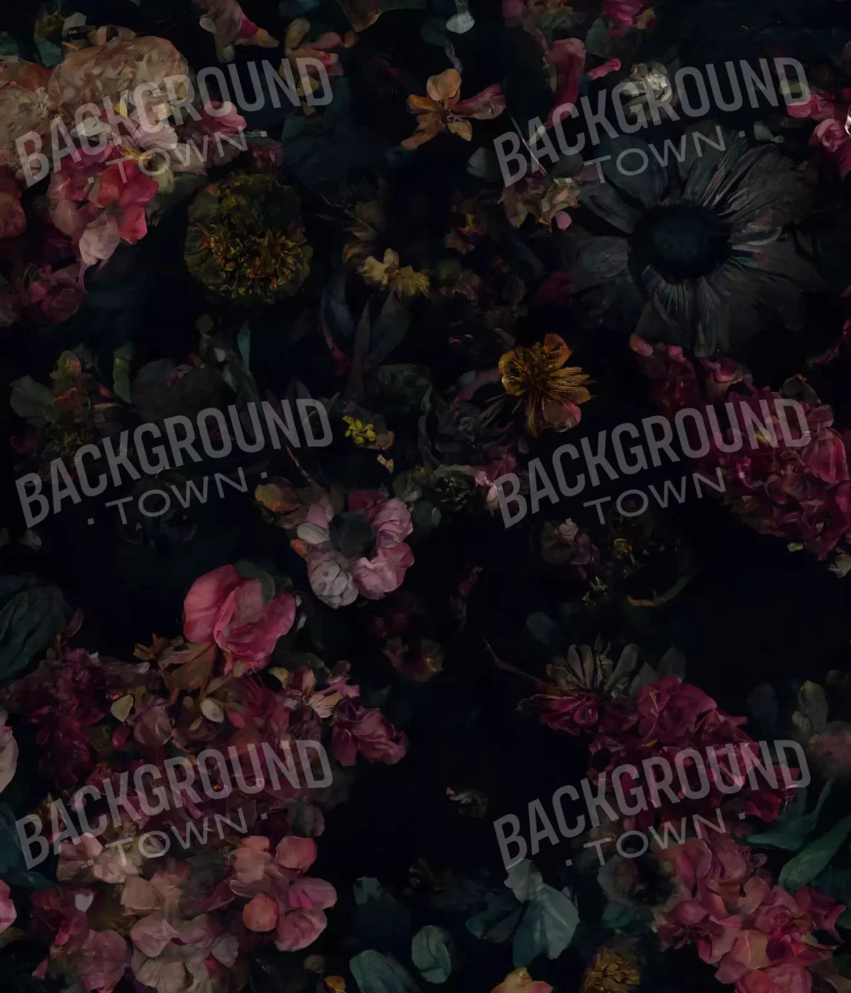 Floral Dark I 10X12 Ultracloth ( 120 X 144 Inch ) Backdrop
