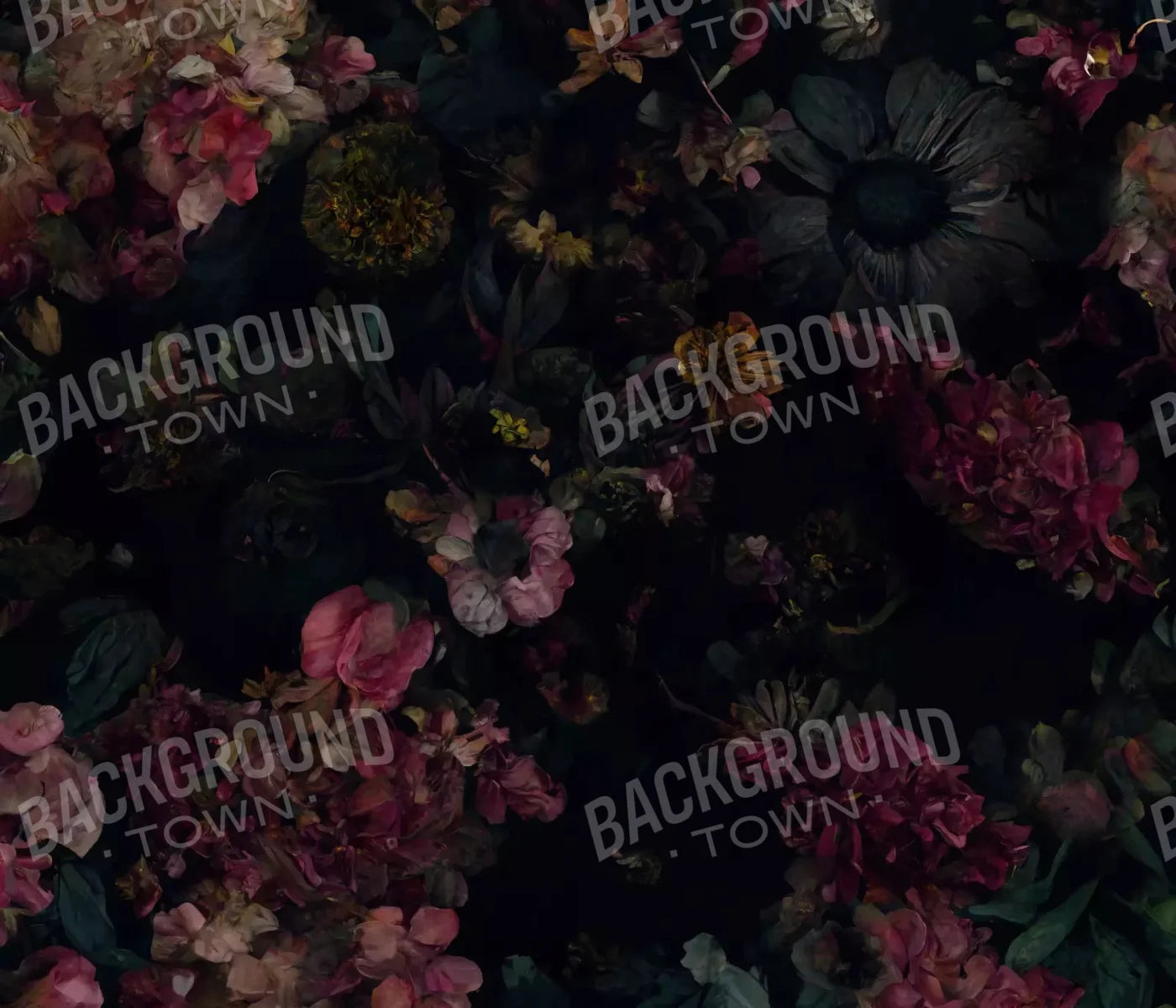 Floral Dark I 12X10 Ultracloth ( 144 X 120 Inch ) Backdrop