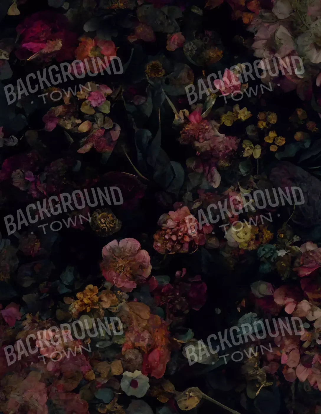Floral Dark Ii 6X8 Fleece ( 72 X 96 Inch ) Backdrop