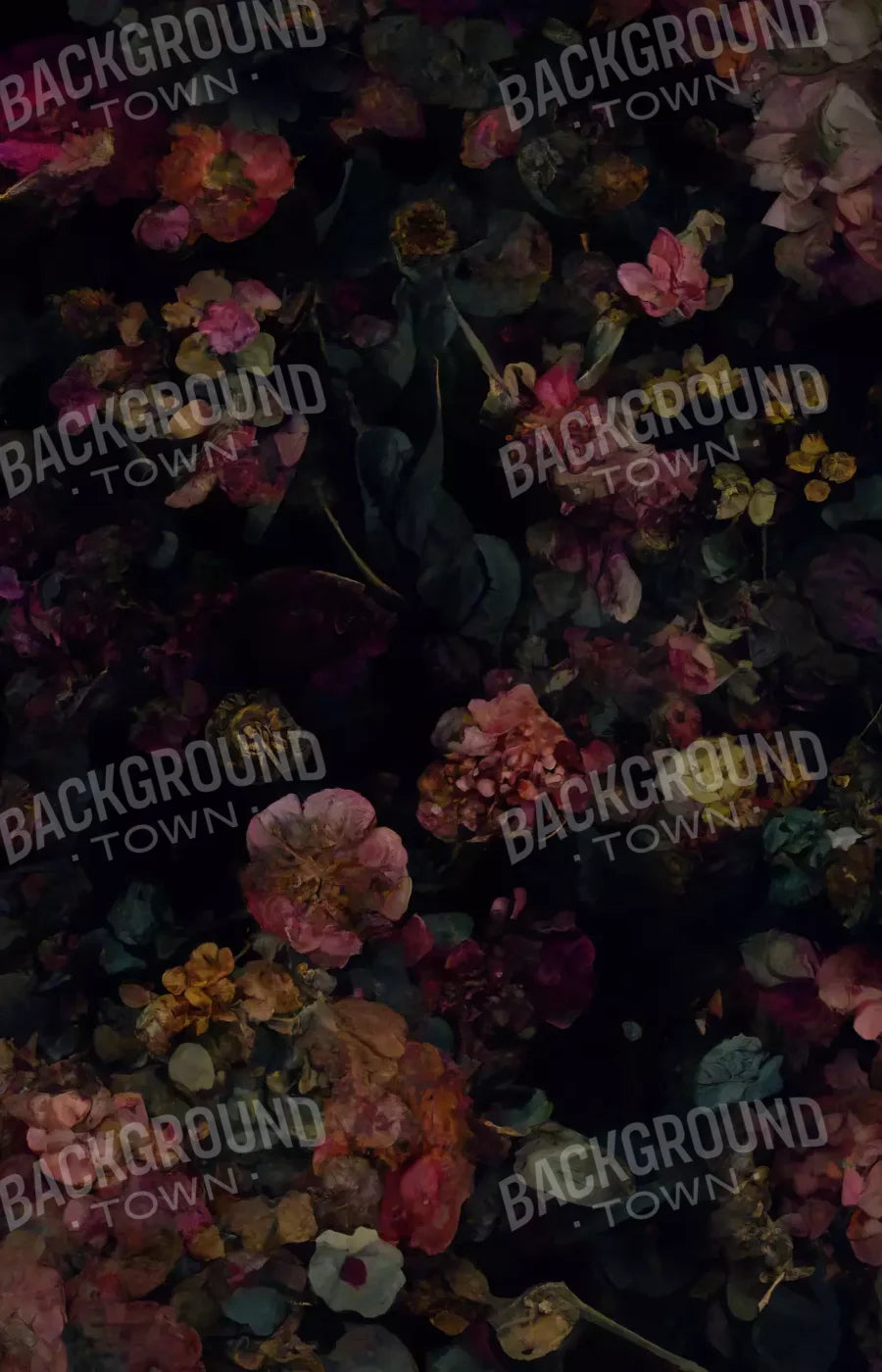 Floral Dark Ii 8X12 Ultracloth ( 96 X 144 Inch ) Backdrop