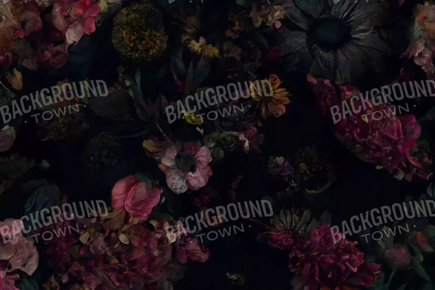 Floral Dark I 8X5 Ultracloth ( 96 X 60 Inch ) Backdrop