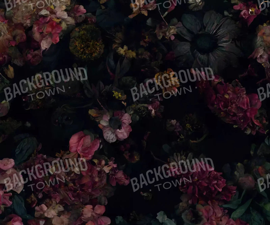 Floral Dark I 5X42 Fleece ( 60 X 50 Inch ) Backdrop