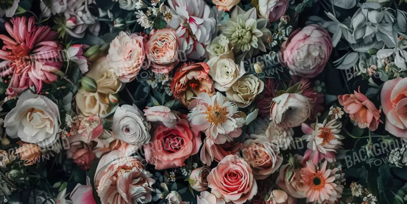 Floral Fantasy Bright 16’X8’ Ultracloth (192 X 96 Inch) Backdrop