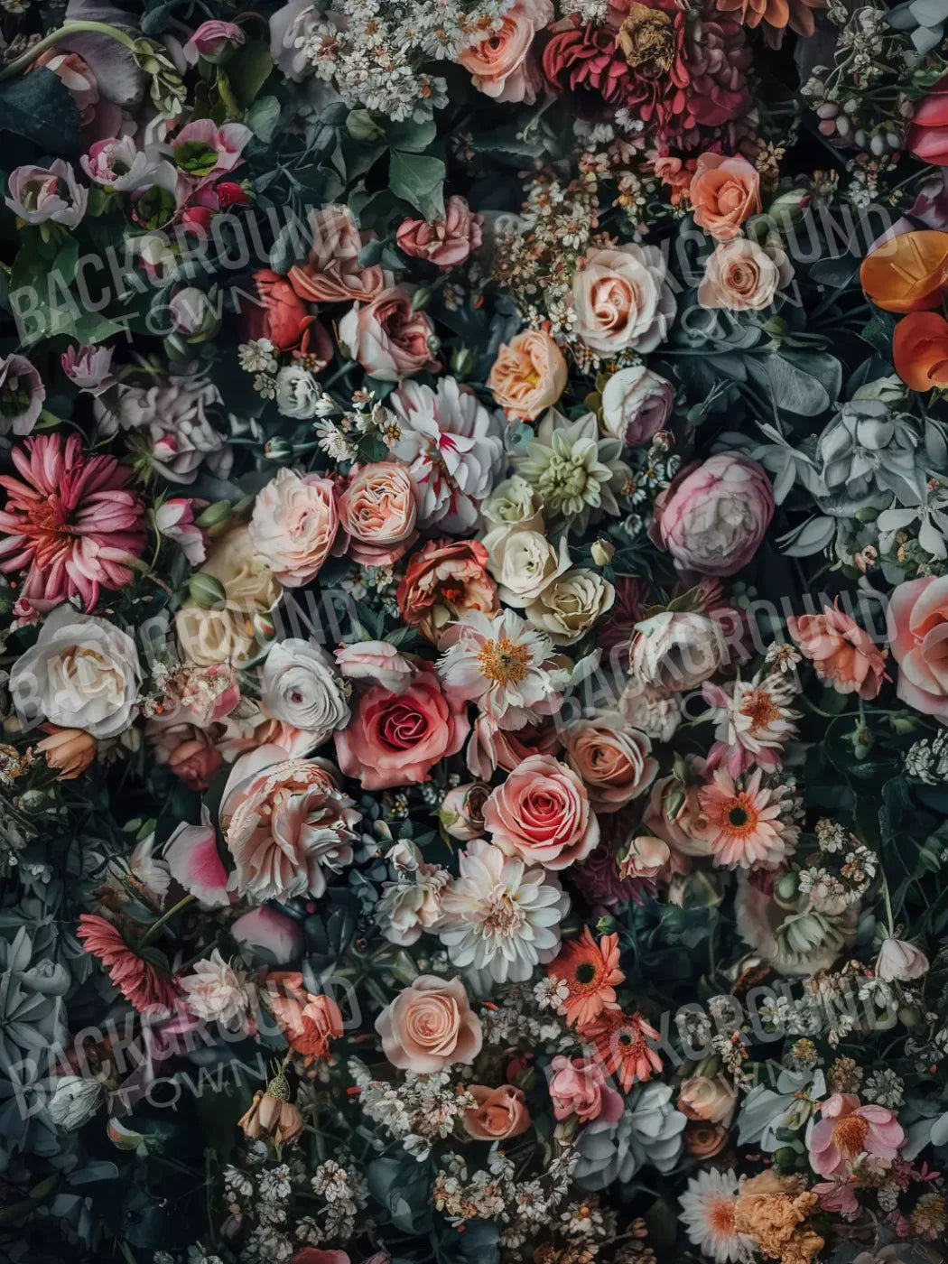Floral Fantasy Bright 5’X6’8 Fleece (60 X 80 Inch) Backdrop