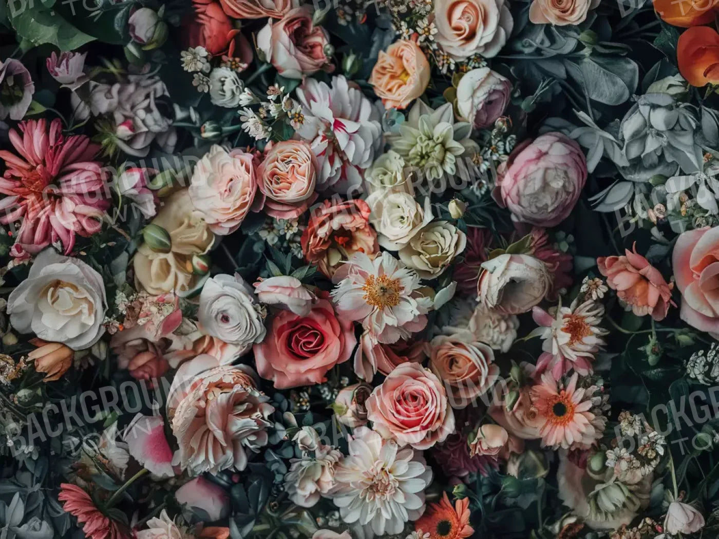 Floral Fantasy Bright 6’8X5’ Fleece (80 X 60 Inch) Backdrop