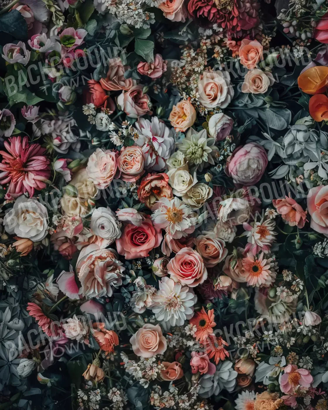 Floral Fantasy Bright 8’X10’ Fleece (96 X 120 Inch) Backdrop