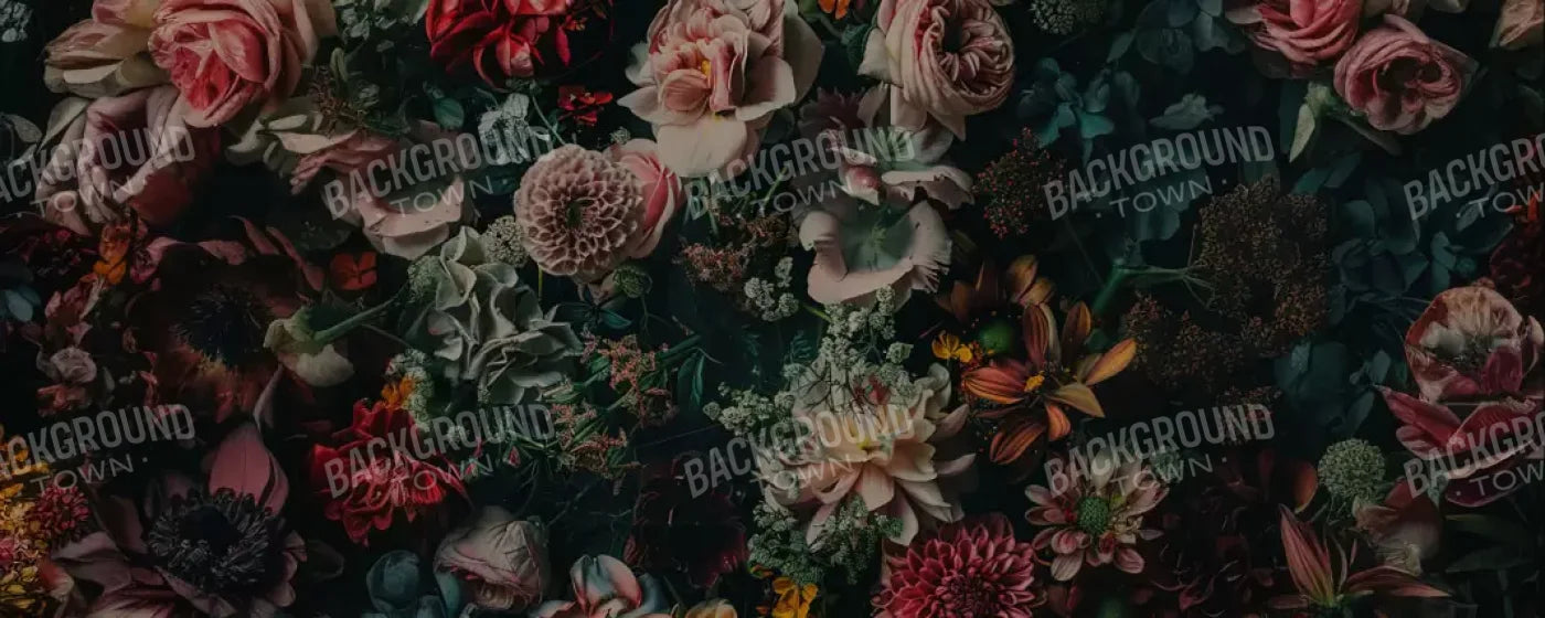 Floral Fantasy Deep 20’X8’ Ultracloth (240 X 96 Inch) Backdrop