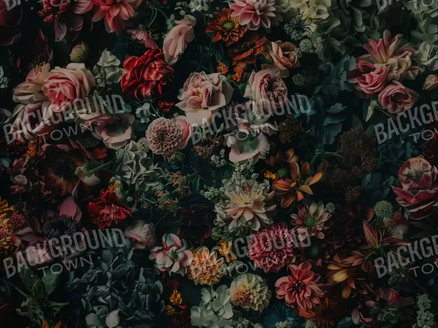 Floral Fantasy Deep 6’8X5’ Fleece (80 X 60 Inch) Backdrop