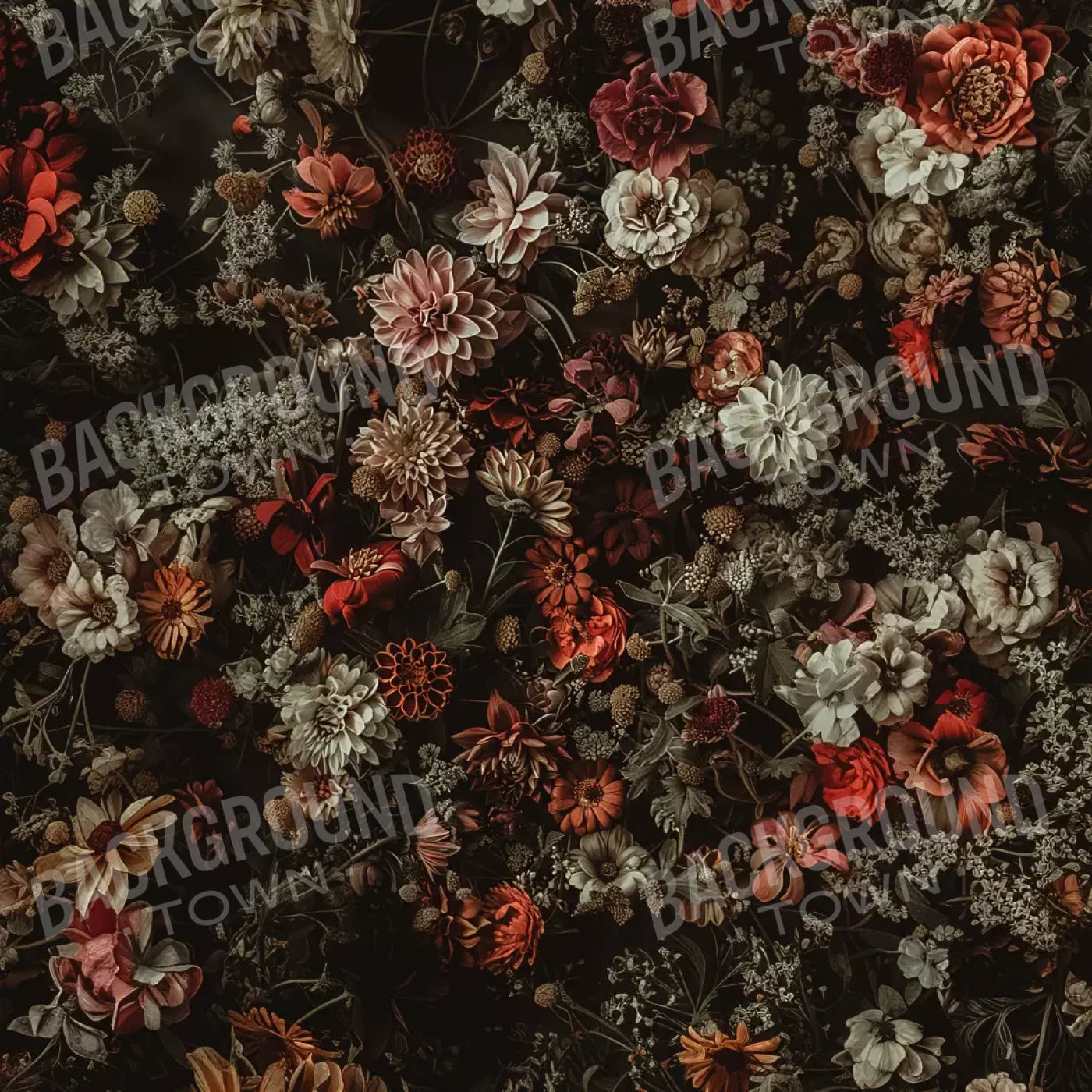 Floral Fantasy Warm 10’X10’ Ultracloth (120 X Inch) Backdrop