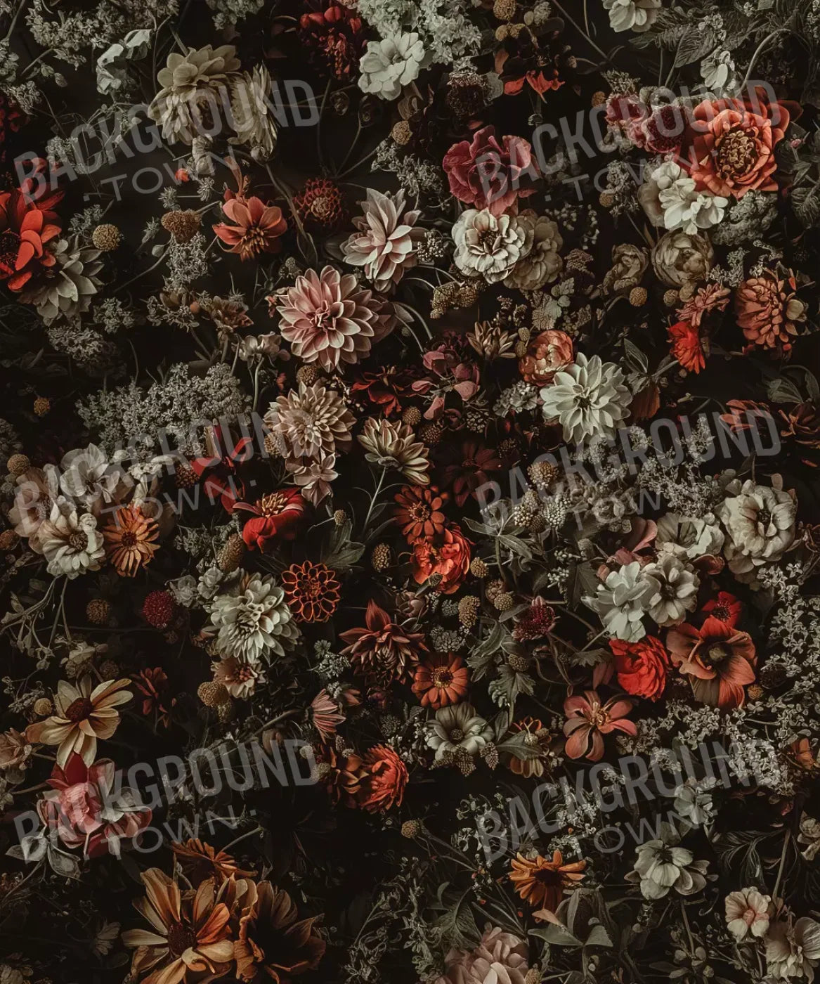 Floral Fantasy Warm 10’X12’ Ultracloth (120 X 144 Inch) Backdrop