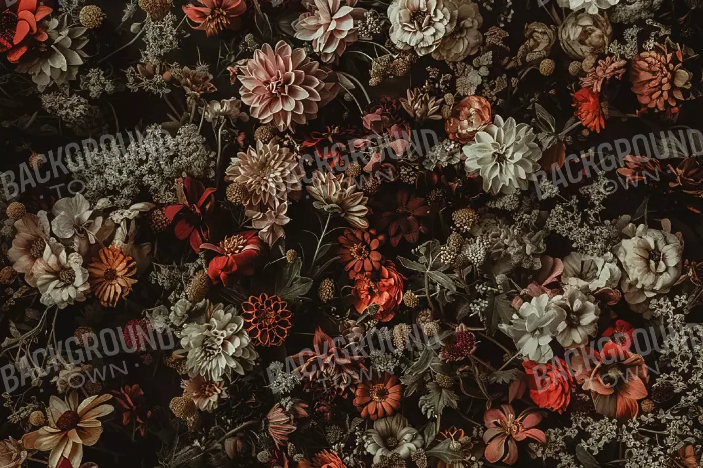 Floral Fantasy Warm 12’X8’ Ultracloth (144 X 96 Inch) Backdrop