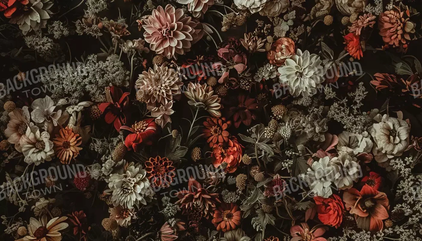 Floral Fantasy Warm 14’X8’ Ultracloth (168 X 96 Inch) Backdrop