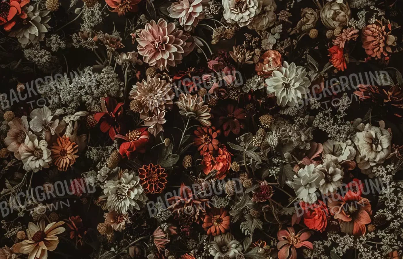 Floral Fantasy Warm 14’X9’ Ultracloth (168 X 108 Inch) Backdrop