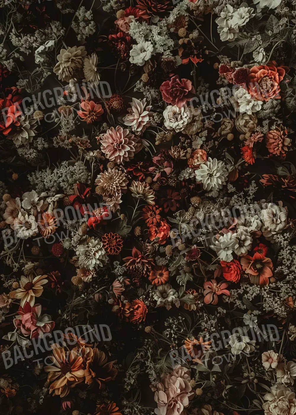 Floral Fantasy Warm 5’X7’ Ultracloth (60 X 84 Inch) Backdrop