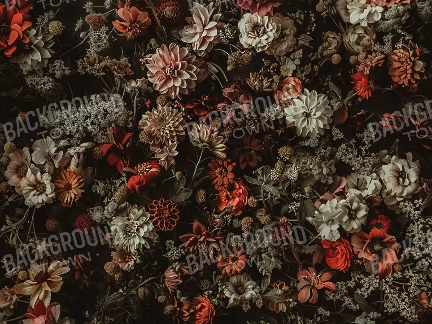 Floral Fantasy Warm 6’8X5’ Fleece (80 X 60 Inch) Backdrop