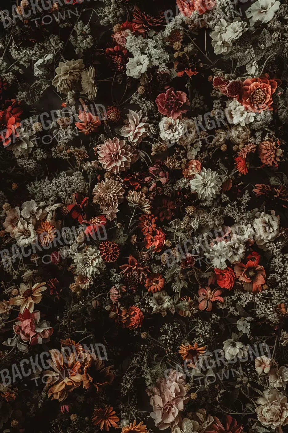 Floral Fantasy Warm 8’X12’ Ultracloth (96 X 144 Inch) Backdrop