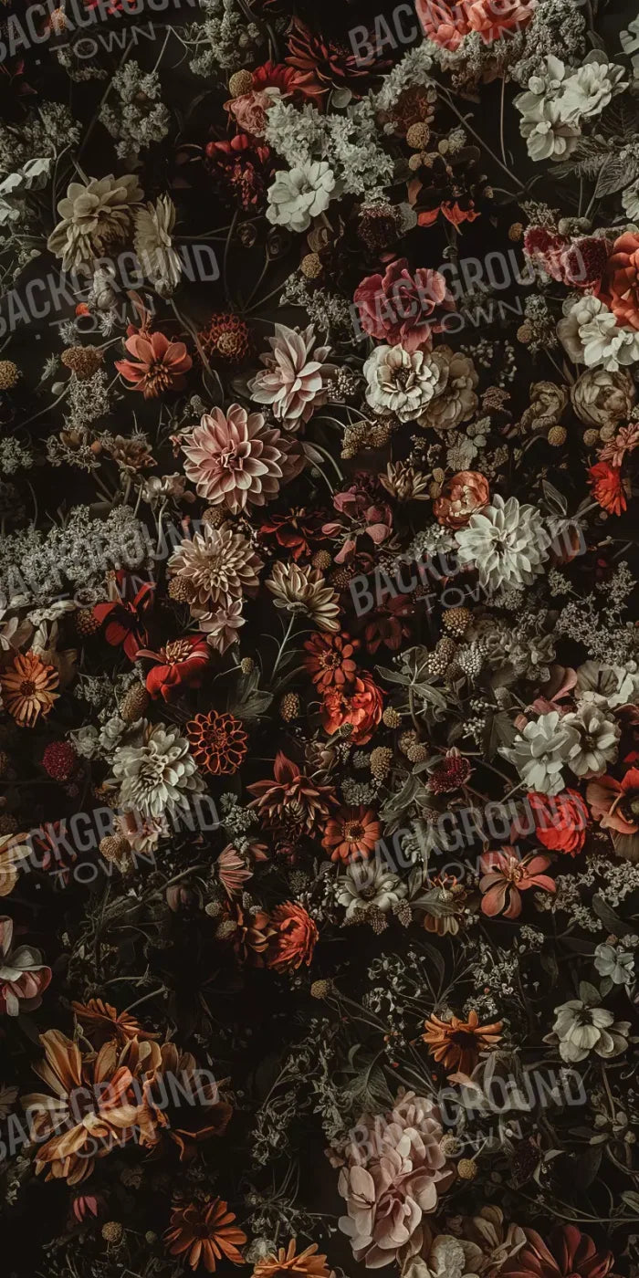 Floral Fantasy Warm 8’X16’ Ultracloth (96 X 192 Inch) Backdrop