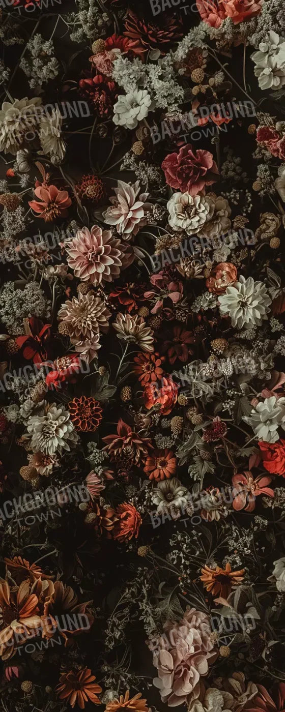 Floral Fantasy Warm 8’X20’ Ultracloth (96 X 240 Inch) Backdrop