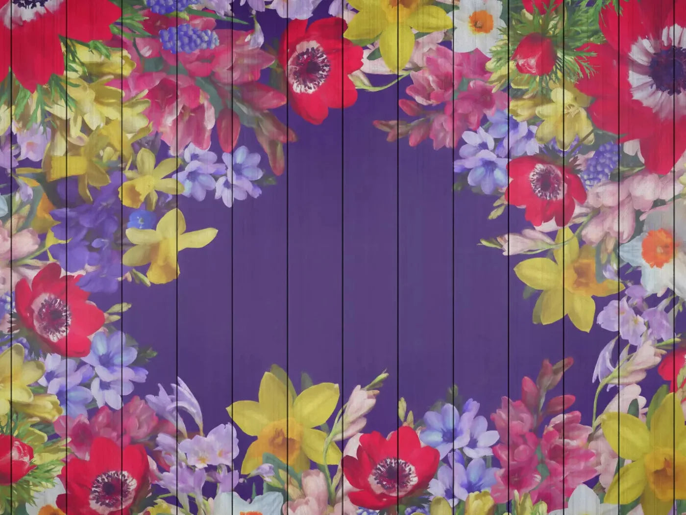 Floral Floor Rubbermat 10X8 ( 120 X 96 Inch )