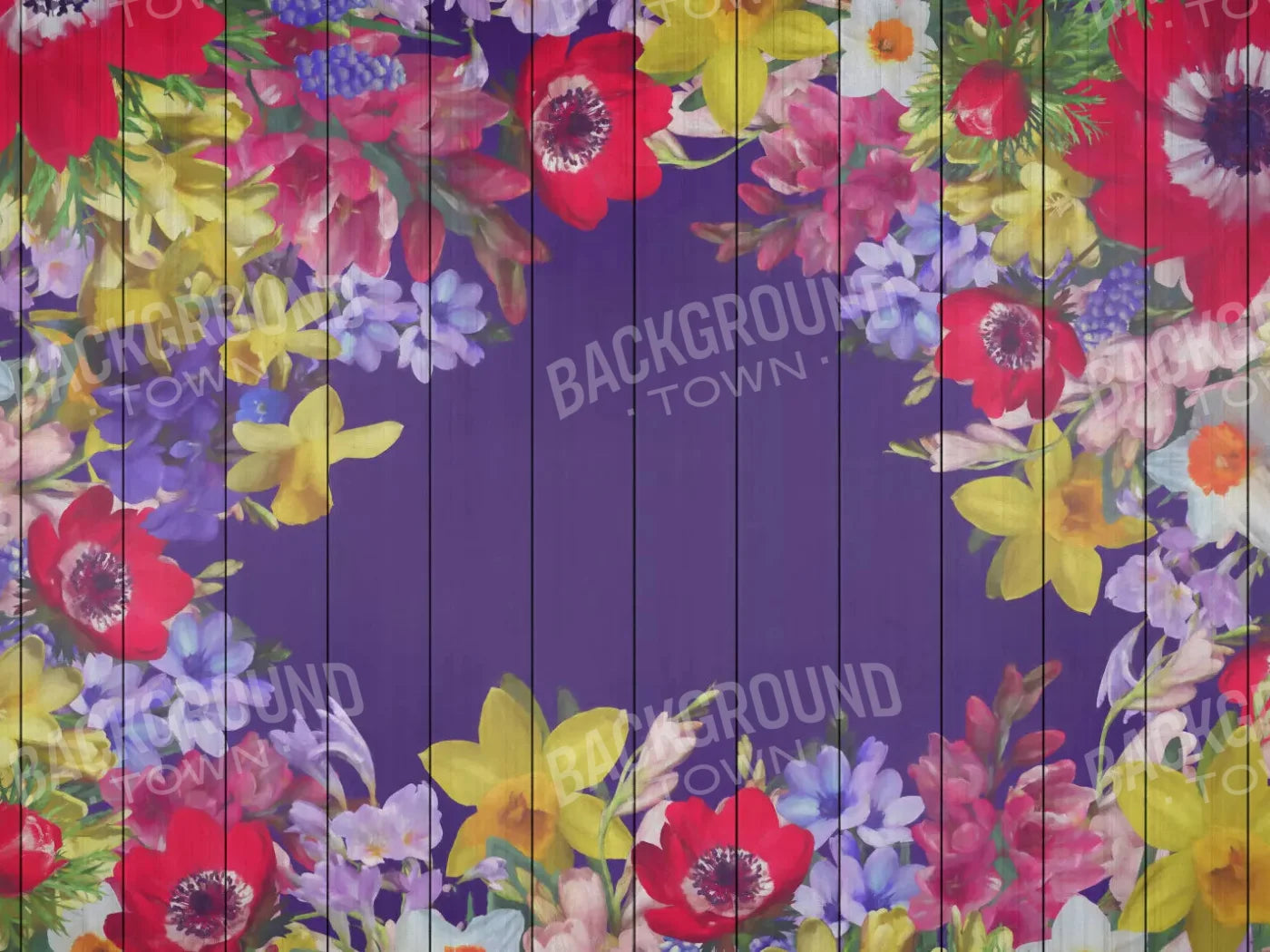 Floral Floor Rubbermat 10X8 ( 120 X 96 Inch )