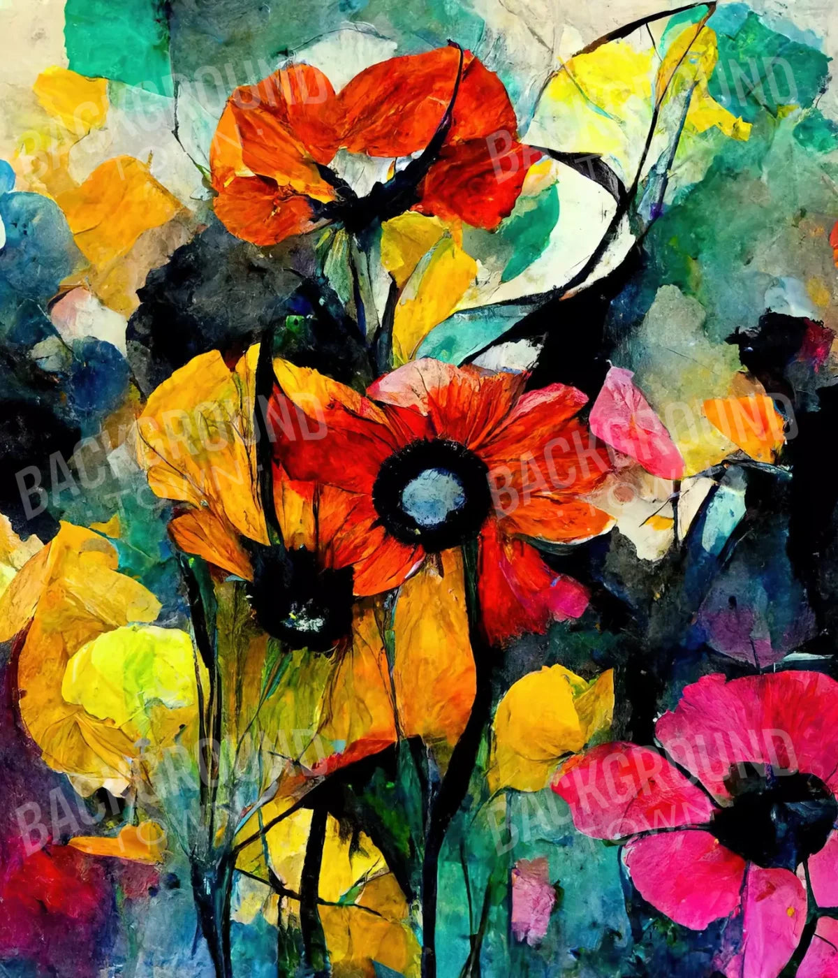 Floral Graffitti 10X12 Ultracloth ( 120 X 144 Inch ) Backdrop
