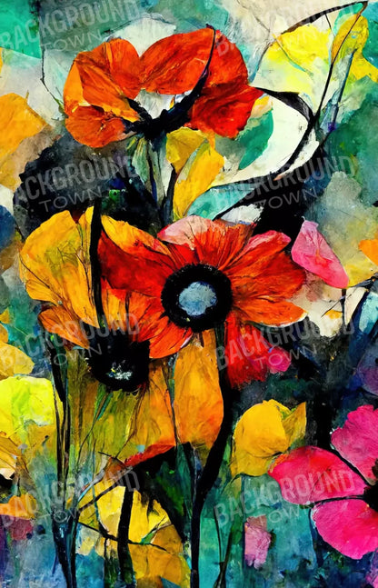 Floral Graffitti 8X12 Ultracloth ( 96 X 144 Inch ) Backdrop