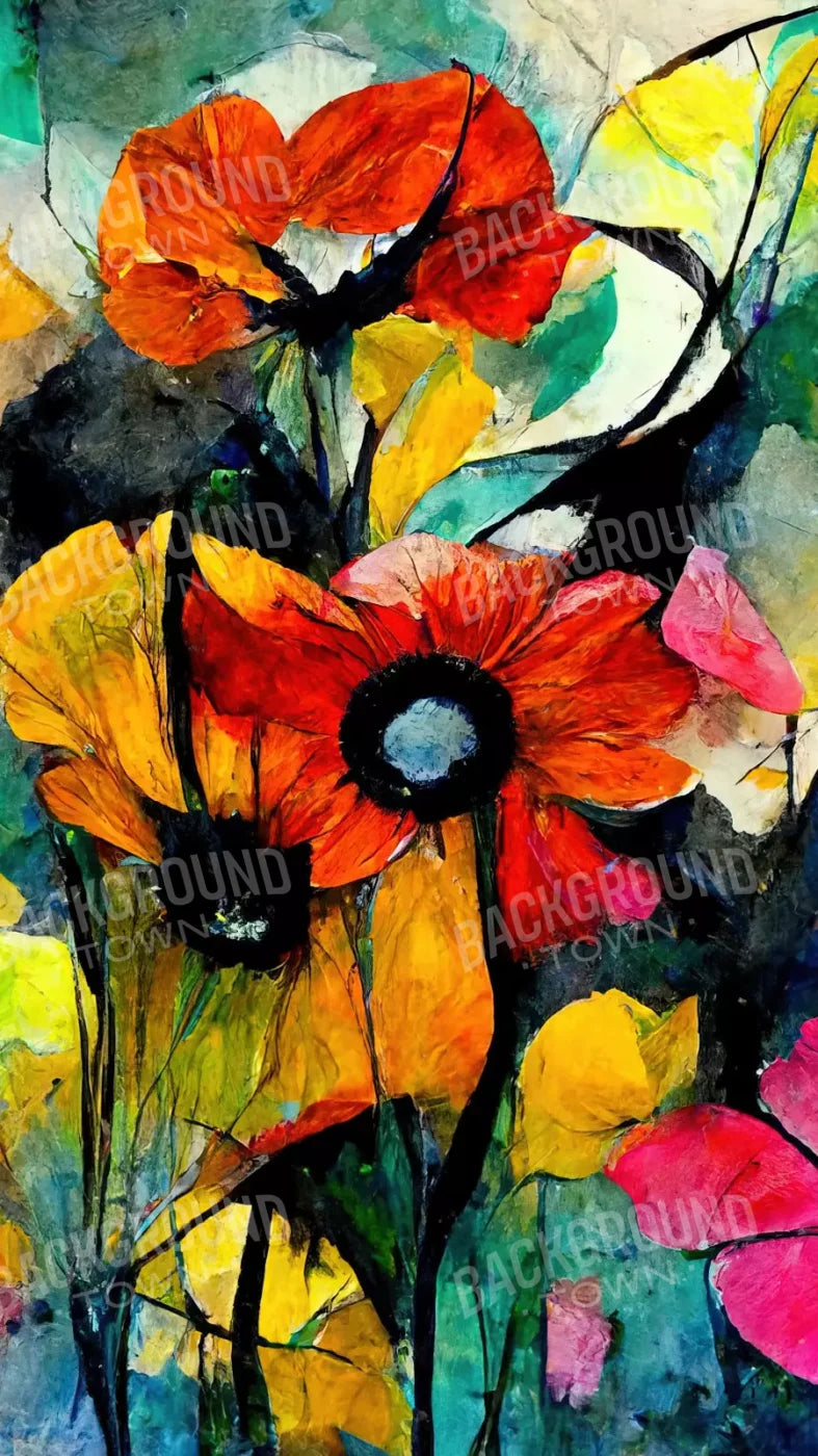 Floral Graffitti 8X14 Ultracloth ( 96 X 168 Inch ) Backdrop