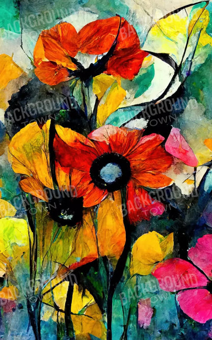 Floral Graffitti 9X14 Ultracloth ( 108 X 168 Inch ) Backdrop