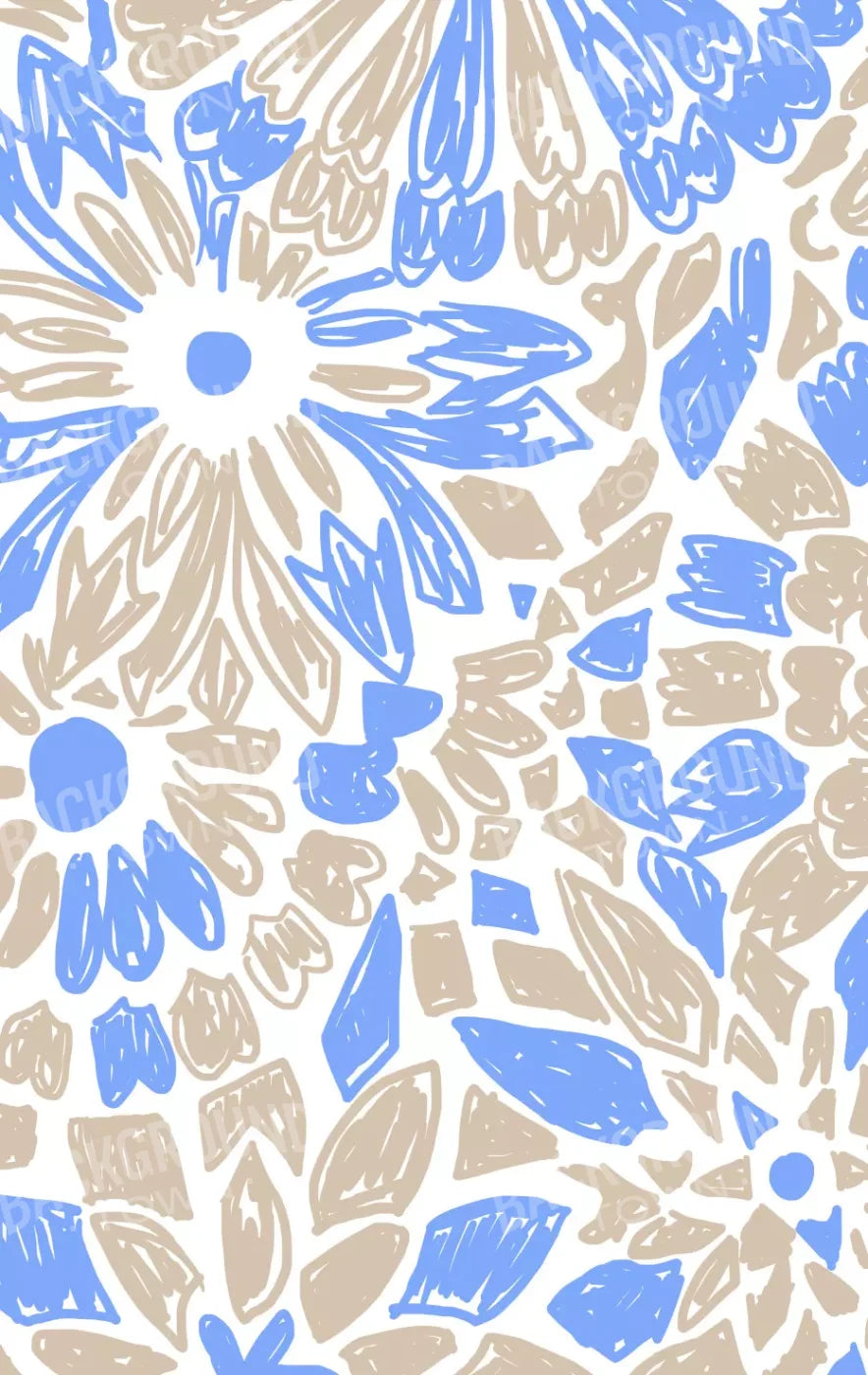 Floral Grey Blue 10X16 Ultracloth ( 120 X 192 Inch ) Backdrop