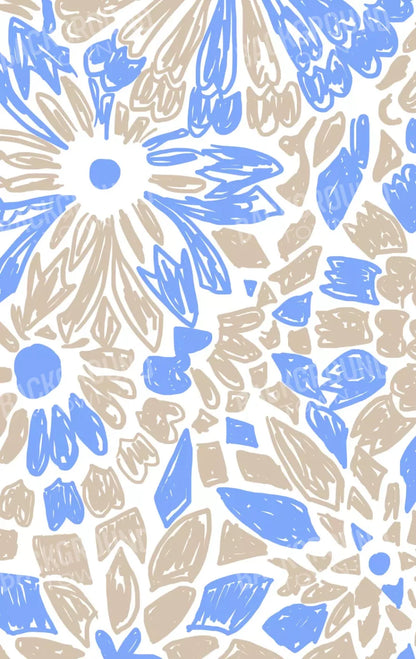 Floral Grey Blue 10X16 Ultracloth ( 120 X 192 Inch ) Backdrop