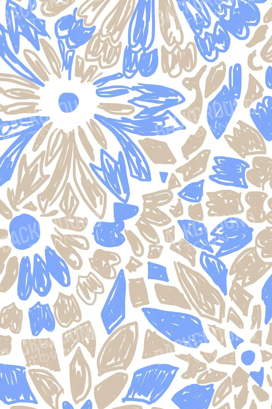 Floral Grey Blue 5X8 Ultracloth ( 60 X 96 Inch ) Backdrop