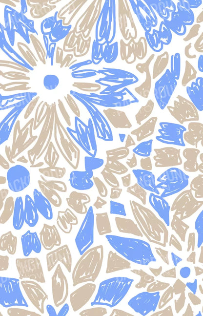 Floral Grey Blue 8X12 Ultracloth ( 96 X 144 Inch ) Backdrop
