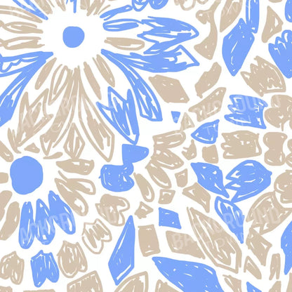 Floral Grey Blue 8X8 Fleece ( 96 X Inch ) Backdrop