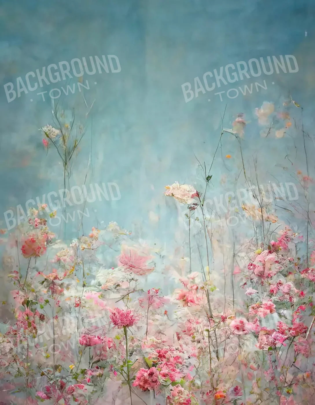 Floral Meadow 6X8 Fleece ( 72 X 96 Inch ) Backdrop
