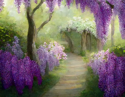 Floral Pathway Ii 8X6 Fleece ( 96 X 72 Inch ) Backdrop