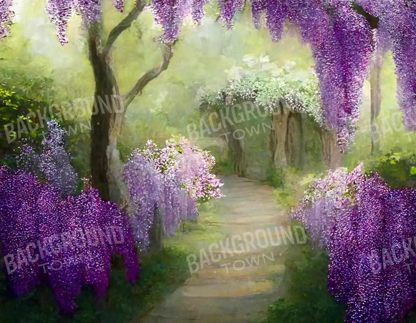 Floral Pathway Ii 8X6 Fleece ( 96 X 72 Inch ) Backdrop
