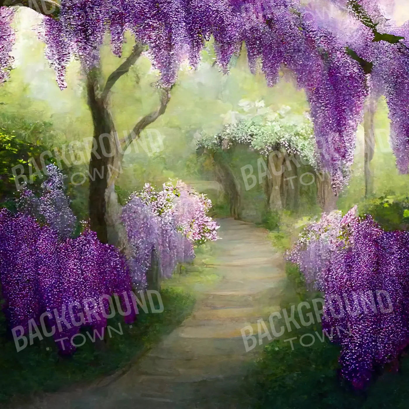 Floral Pathway Ii 8X8 Fleece ( 96 X Inch ) Backdrop