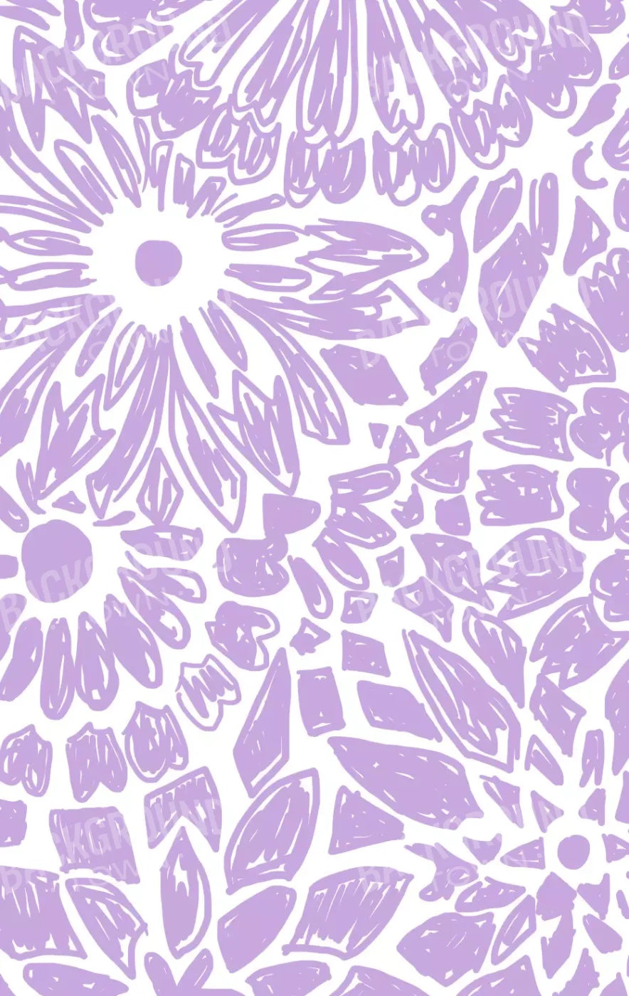 Floral Purple 10X16 Ultracloth ( 120 X 192 Inch ) Backdrop