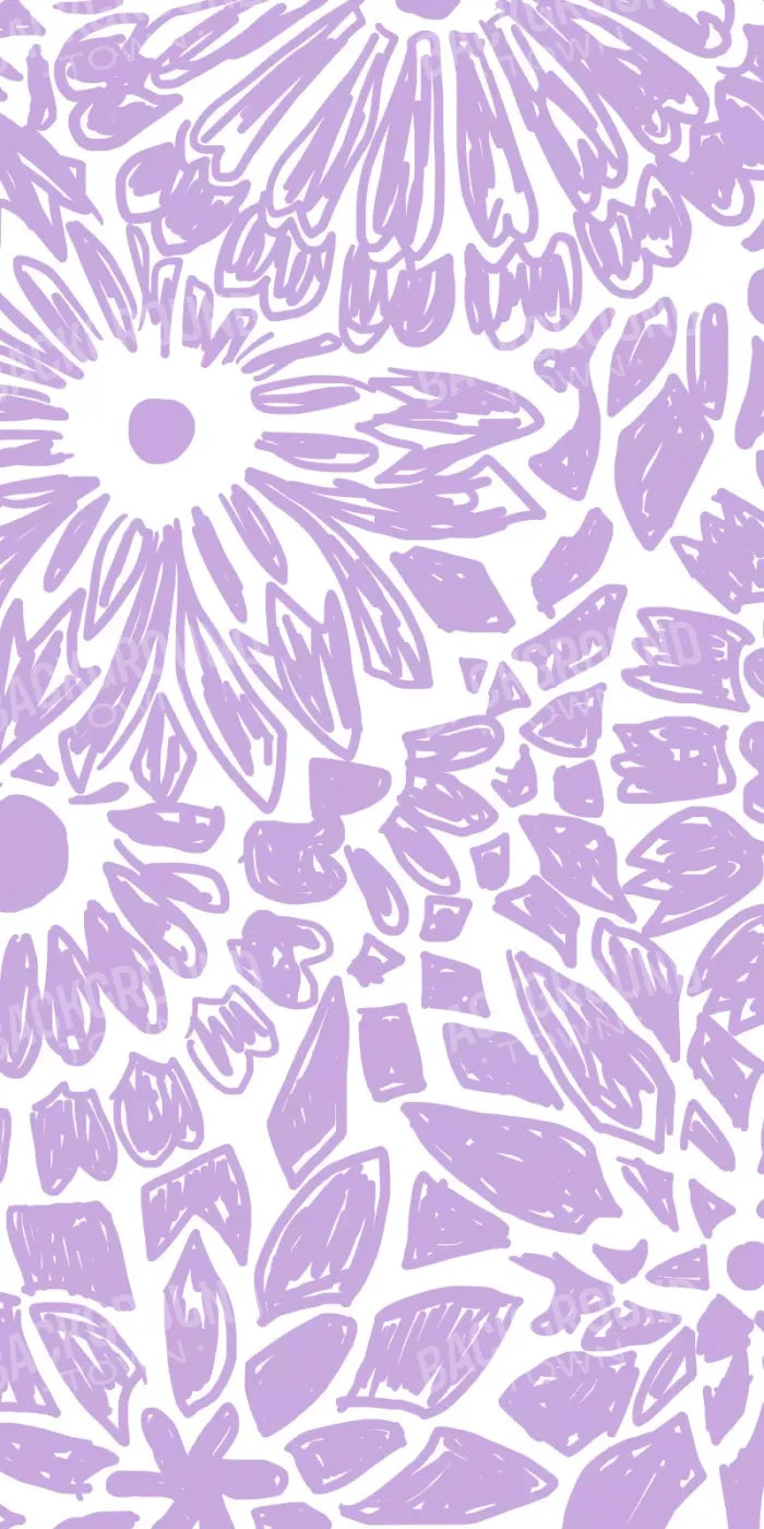 Floral Purple 10X20 Ultracloth ( 120 X 240 Inch ) Backdrop