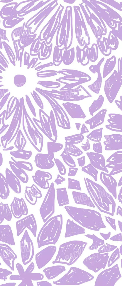 Floral Purple 5X12 Ultracloth For Westcott X-Drop ( 60 X 144 Inch ) Backdrop