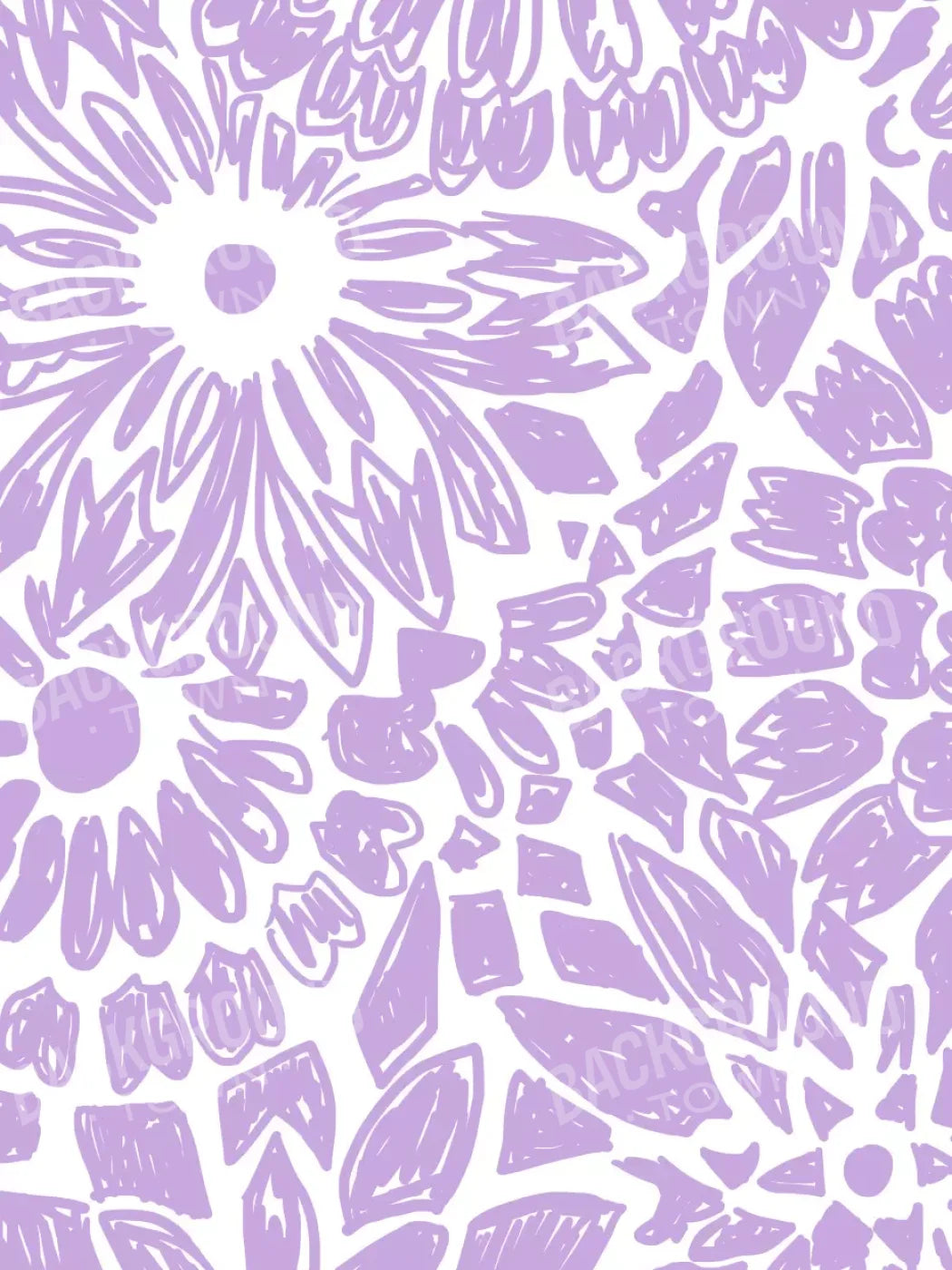 Floral Purple 5X68 Fleece ( 60 X 80 Inch ) Backdrop