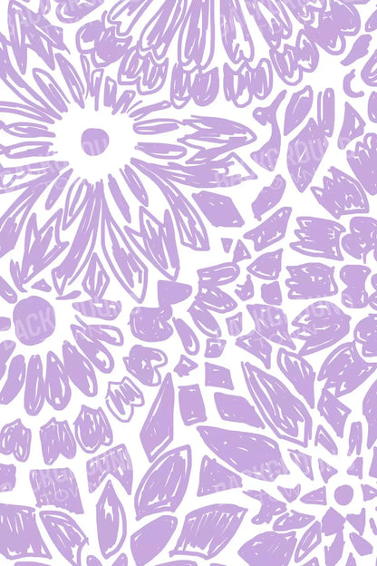 Floral Purple 5X8 Ultracloth ( 60 X 96 Inch ) Backdrop