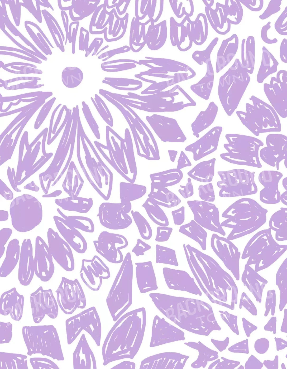 Floral Purple 6X8 Fleece ( 72 X 96 Inch ) Backdrop
