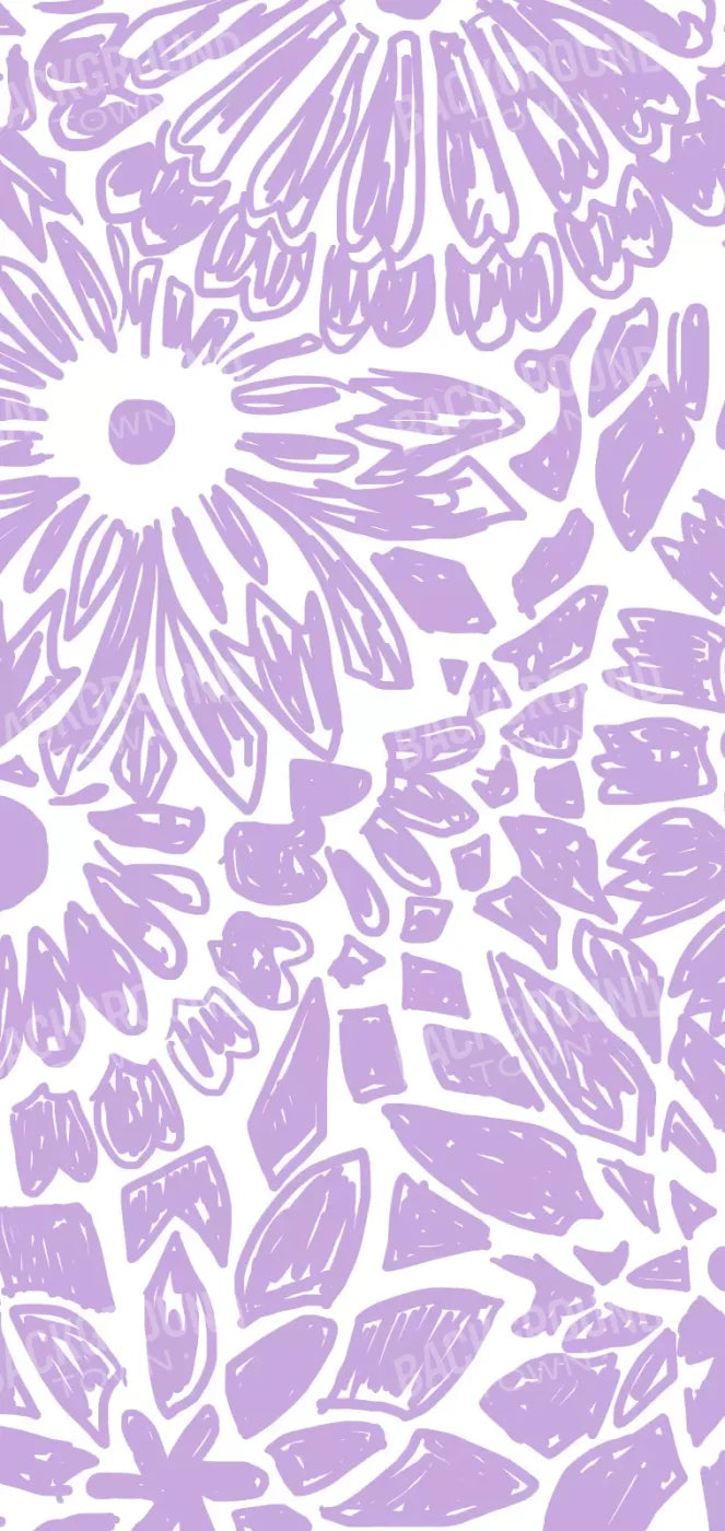 Floral Purple 8X16 Ultracloth ( 96 X 192 Inch ) Backdrop