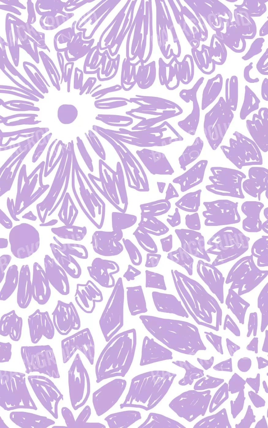 Floral Purple 9X14 Ultracloth ( 108 X 168 Inch ) Backdrop