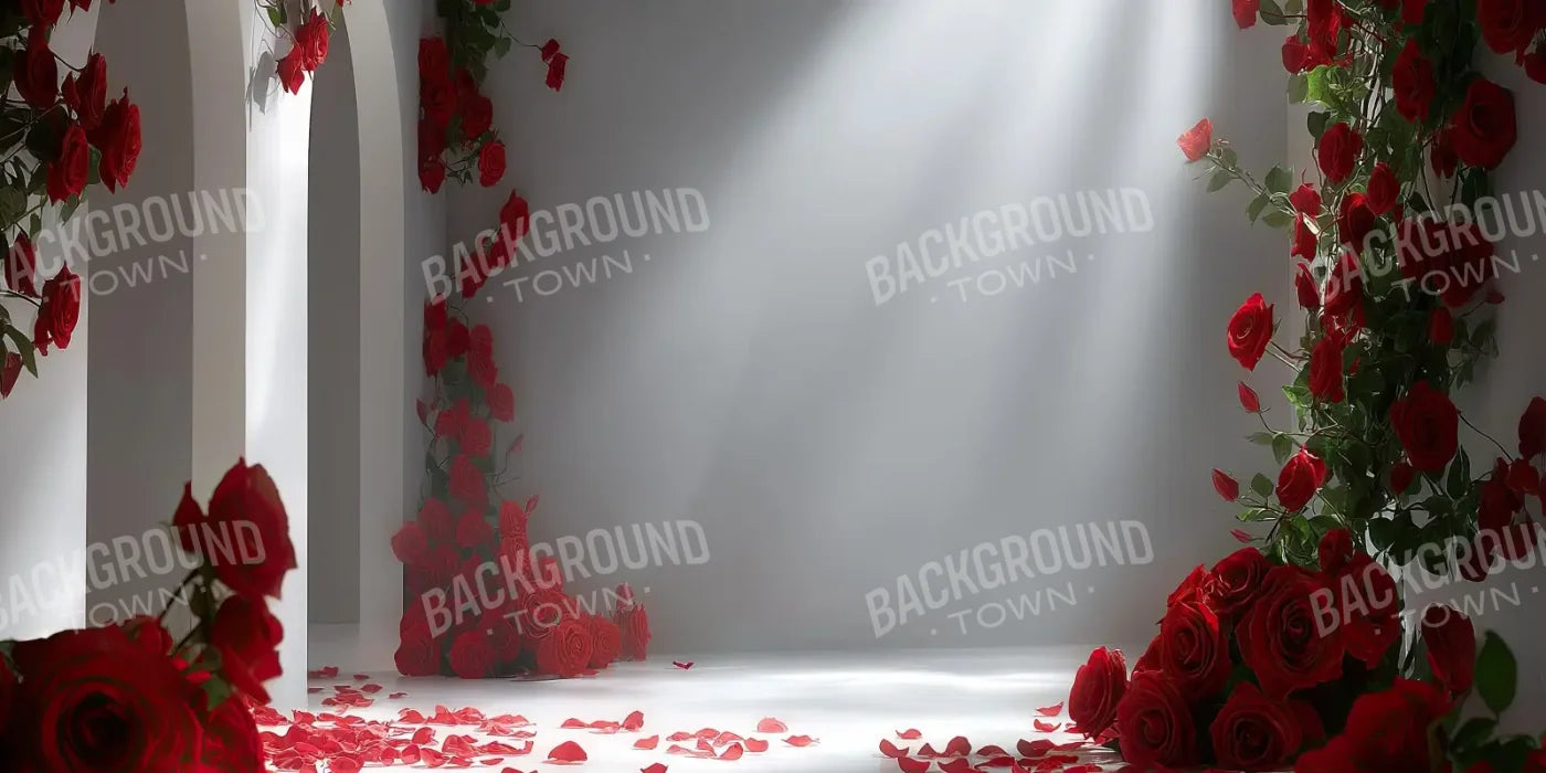 Floral Red Room 2 16’x8’ UltraCloth (192 x 96 inch) Backdrop