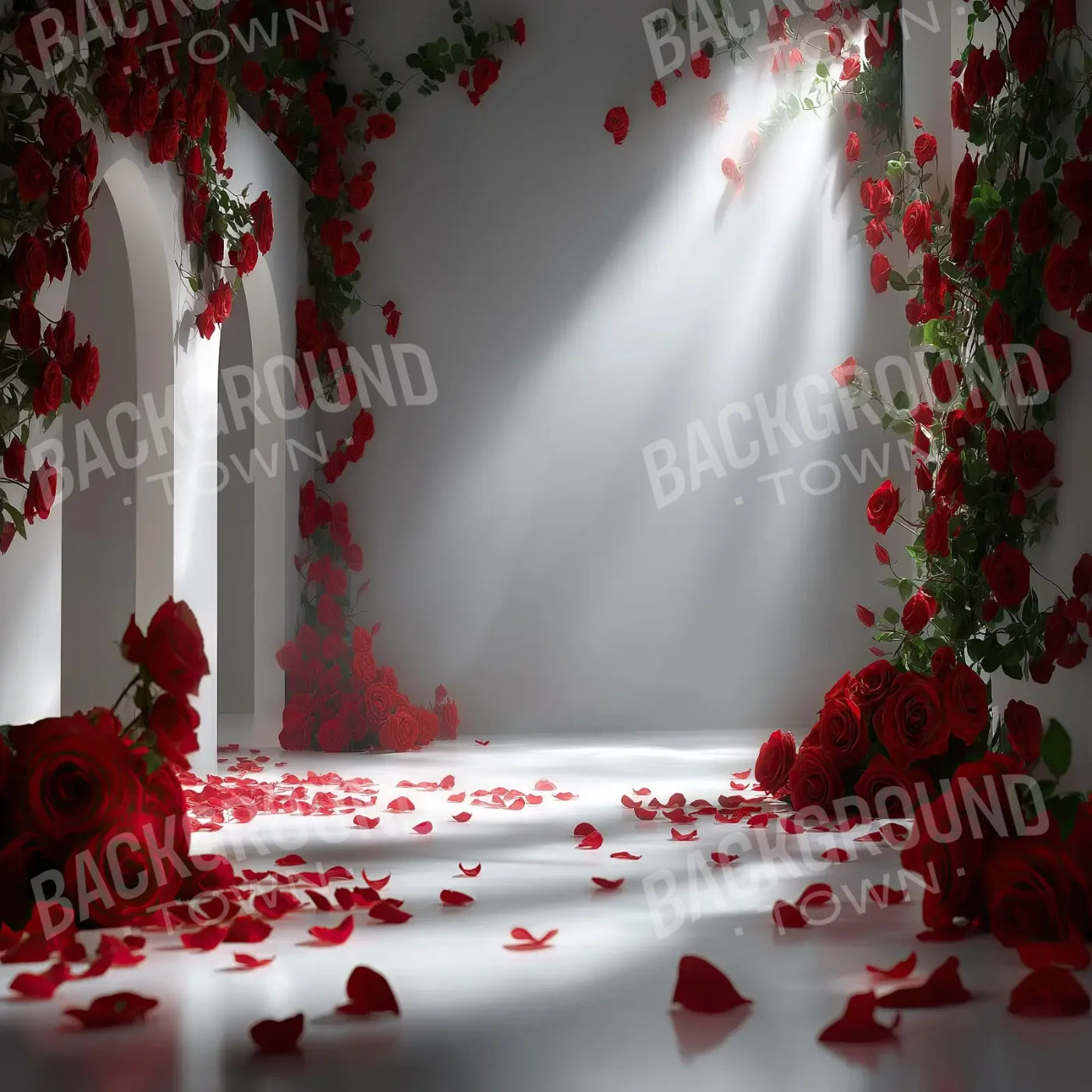 Floral Red Room 2 8’x8’ Fleece (96 x 96 inch) Backdrop